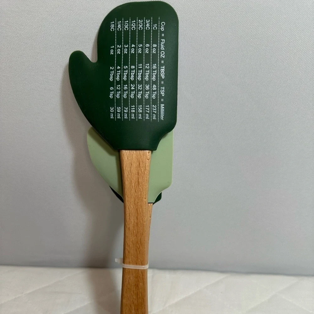 CWC 3 Piece Set Spatula With Wooden Handles 12”,10”,8”Christmas Cook With Color